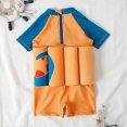 thumbnail image 3 of Kids Toddler Boys Floatation Swimsuit Buoyancy Cute Cartoon Float Suit Short Sleeve Rashguard One Piece Swimwear Bathing Suit 2-9T, 3 of 4