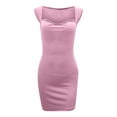 thumbnail image 4 of GERsome Women's Sexy Bodycon Dress Solid Color V Neck Sleeveless Mini Club Party Dresses, 4 of 7