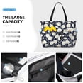 thumbnail image 2 of Wukai Daisies Flowers Print Zipper Bag,large Beach Tote Bag,Waterproof Sandproof Bag,Grocery and Picnic Tote Travel Bag, 2 of 5