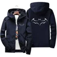 thumbnail image 4 of Chaqueta a prueba de viento con cremallera y estampado de murciélago para hombre y mujer, sudaderas con capucha, ropa de protección solar, abrigo deportivo informal de manga larga con capucha, Top fin, 4 of 4