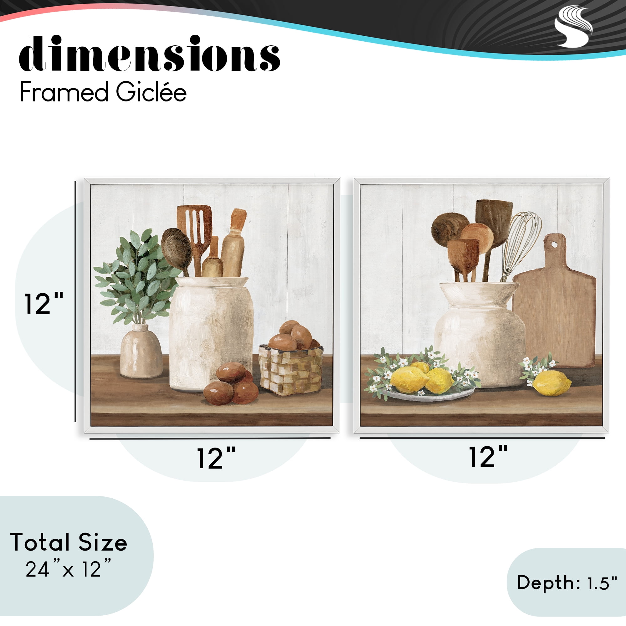 Stupell Industries Country Kitchen Setup 2 Piece White Framed Giclee Art Set, design by White Ladder