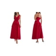 thumbnail image 3 of Women'S Summer Sleeveless Casual Dresses V-Neck Wrinkles Backless Party Dress Red XL, 3 of 7