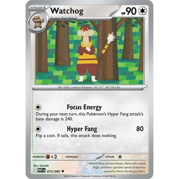 Pokemon White Flare Uncommon Watchog #73