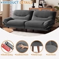 thumbnail image 3 of Homall Futon Sofa Bed with Adjustable Backrest & Five Angles Adjustable Armrests Sofa Couch for Small Spaces Living Room Office,Fabric Dark Gray, 3 of 7