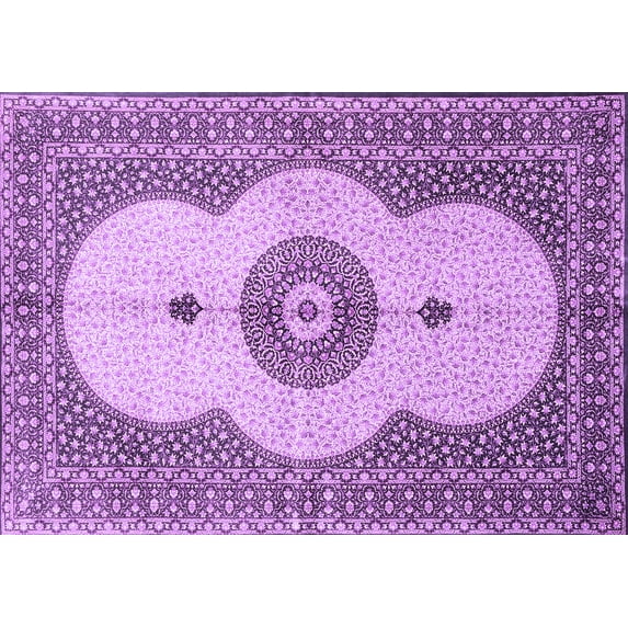 Ahgly Company Indoor Rectangle Medallion Purple Traditional Area Rugs, 2' x 3'
