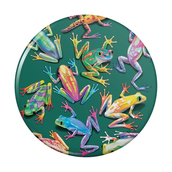 Rainforest Tree Frogs Rainbow Sticky Fingers Pinback Button Pin