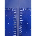 thumbnail image 6 of YONGHS ​​​Women Figure Ice Skating Dress Mesh Patchwork Leotard Lyrical Dance Costume Blue S, 6 of 7
