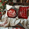 thumbnail image 5 of Christmas Pillow Covers 20x20 Set of 4 Red Christmas Decorations Xmas Tree Believe Ornaments Throw Pillow Covers Holly Jolly Winter Holiday Cushion Case for Sofa Couch, 5 of 8