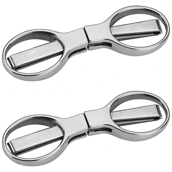 EXLEAF 2Pcs Folding Scissors,Portable Stainless Steel Telescopic Cutter,Safety Foldable Pocket Badge Small Scissors for Home,Office,Craft,Sewing,Nurse Accessories,Travel