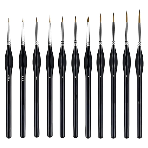 RAGUPEL 11Pcs French Tip Brush Includes Brushes in Sizes 0000#-7# Nail Art Brush Anti-Slip Triangular Grip Design Nail Pens for Nail Art Gel Nail Brushes