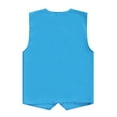 thumbnail image 2 of RUNQHUI Unisex Kids Volunteer Activity Vest Button Up Waistcoat Boys Girls Waiter Bartender Uniform Sky Blue L/12, 2 of 5