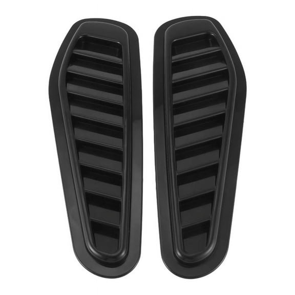 2Pcs Car Simulation Air Vent Universal Glossy Black Sport Racing Air Flow Vent Bonnet Hood Scoop Cover Trim