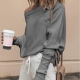 thumbnail image 5 of gakvbuo Off The Shoulder Sweaters For Women Long Sleeve Plus Size Tunic Tops Oversized Pullover Sweater Solid Color Knit Jumper Loose T-Shirt Doll Sleeve Top, 5 of 5