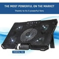 thumbnail image 2 of KLIM Ventilateur Cyclone pour Ordinateur Portable – Support Portable Mince – Refroidisseur USB Professionnel avec 5 Ventilateurs – Réduit la Surchauffe –, 2 of 5