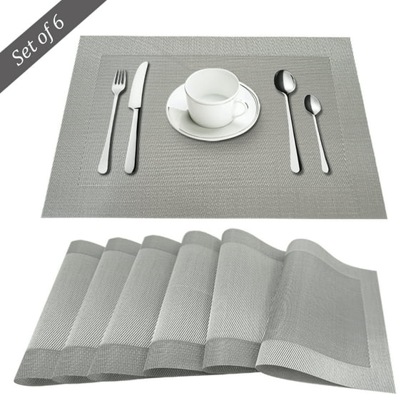 Santa Monica Placemat Set Of 6 In Silver