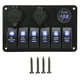 thumbnail image 2 of Interruptor de barra de luz LED, 12 V 24 V 6 interruptores LED de palanca de encendido y apagado interruptor basculante para barco marino durabilidad mejorada, 2 of 10