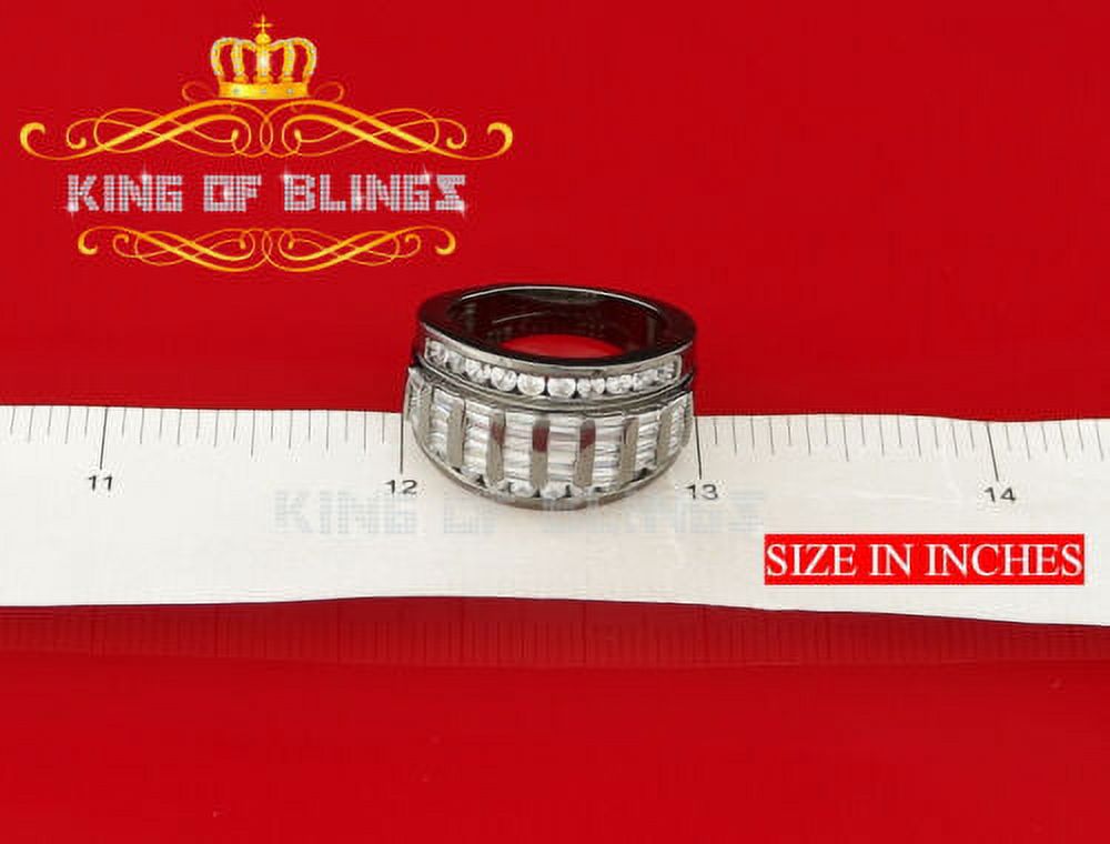 King Of Bling's 10k Yellow Gold Finish Lab Created Diamond Silver Men/Women Stud Earring
