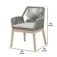 thumbnail image 5 of Intricate Rope Weave Arm Chair with Removable Cushion, Set of 2, Gray- Saltoro Sherpi, 5 of 5