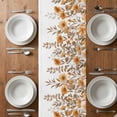 thumbnail image 4 of Table Runner 120 Inches Long for Kitchen Dining, Brown Floral Dresser Scarf Farmhouse, Dining Table Decorations for Wedding/Parties, Farmhouse Spring Flowers Leaves 13 x 120 In, 4 of 8
