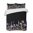 thumbnail image 2 of Spring Floral Twin XL Size Down Alternative Comforter, Lightweight Comforter Quilt Bedding Set with Pillow Shams Summer Botanical Elegant Black All Seasons Bed Comforter Duvet Insert 68"x98", 2 of 7