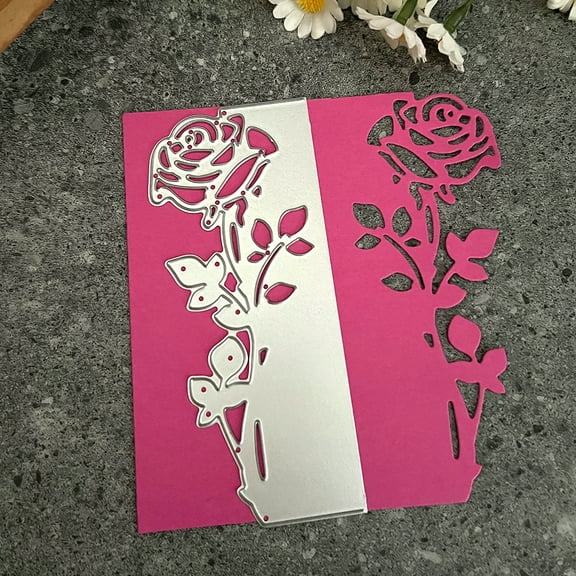 Die Cuts for Card Making, Ouginx Flower Edge Border Metal Cutting Dies DIY Die Cutters Die Stencils for Scrapbooking, Embossing & More