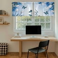 thumbnail image 5 of Blue White Floral Tier Curtains 24 Inch Length, Ombre Tulips Modern Art Spring Cafe Short Curtains for Bathroom Over Sink, Small Kitchen Curtain Light Filtering Tiered Drapes 2 Panels 27.5"Wx24"L, 5 of 8