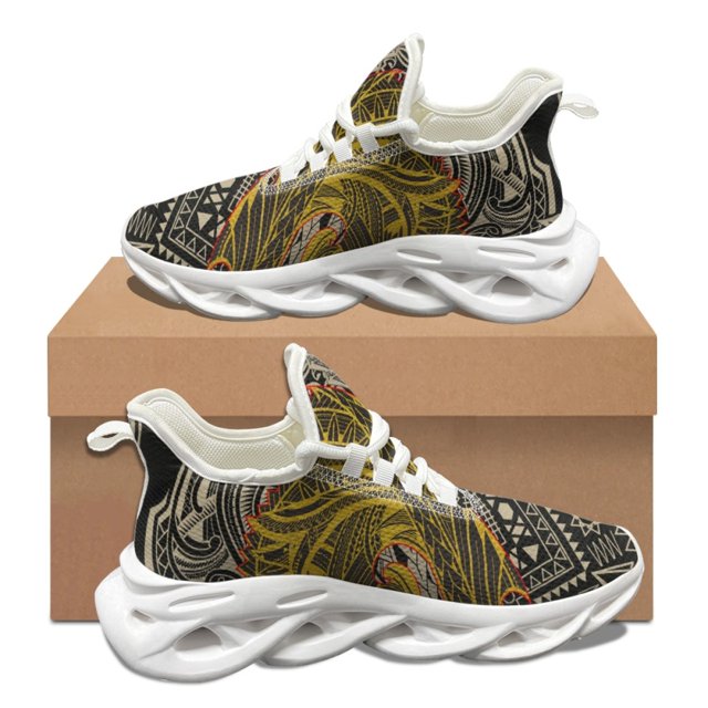 Polynesian Pattern Woman Autumn Winter Wear-Resistant Platform Shoes Lace Up Basketball Sneakers Non-slip Footwear Custom Image