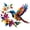 1PCS, variant on Hummingbird Bloom Metal Wall Art 2D Flat Handcrafted Colorful Iron Hanging Sculpture for Garden Patio
