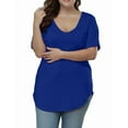 thumbnail image 5 of Gocolloa Womens Plus Size Tops Summer Basic Short Sleeve T-shirts Dressy Casual Loose Top Tee Blue 2X, 5 of 6