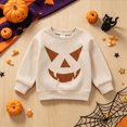 thumbnail image 2 of Gerichy Toddler Boy Girl Halloween Outfit Pumpkin Face Sweatshirt Little Kids Toddler Fall Clothes 12M-4T, 2 of 6