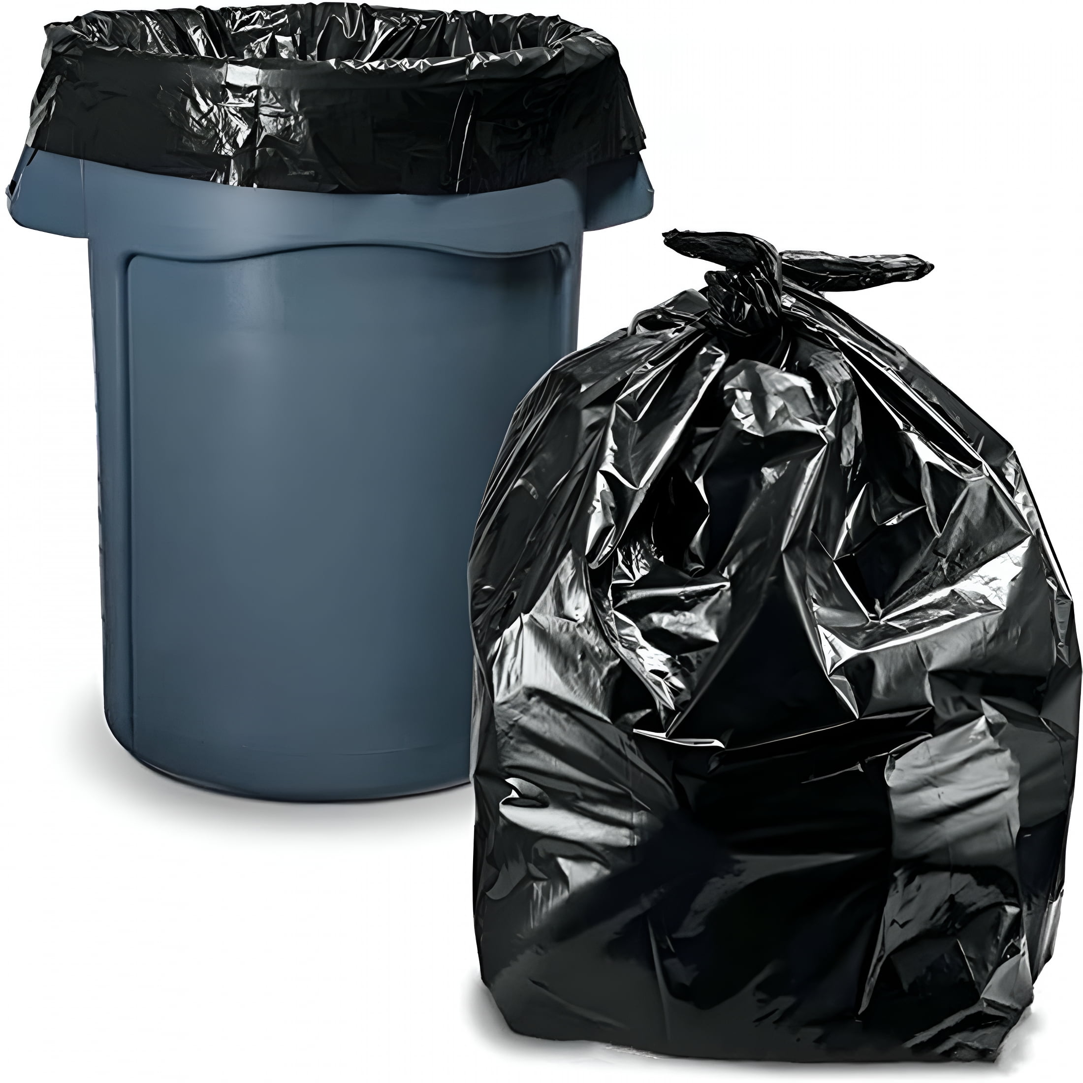 ACDANC 30 Gallon Bathroom Trash Bags Drawstring Garbage Bags Garbage Cans Household Kitchen Bathroom Garbage Storage Bags (1 Roll,100PCS,Black)