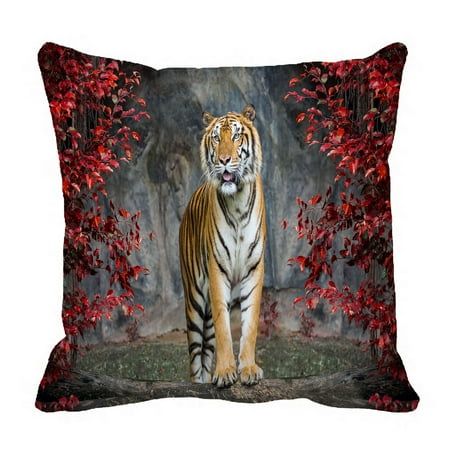 Auburn Tigers Throw Pillow - PHFZK Landscape Nature Scenery Pillow Case, Animal Tiger Pillowcase Throw Pillow Cushion Cover Two Sides Size 18x18 inches