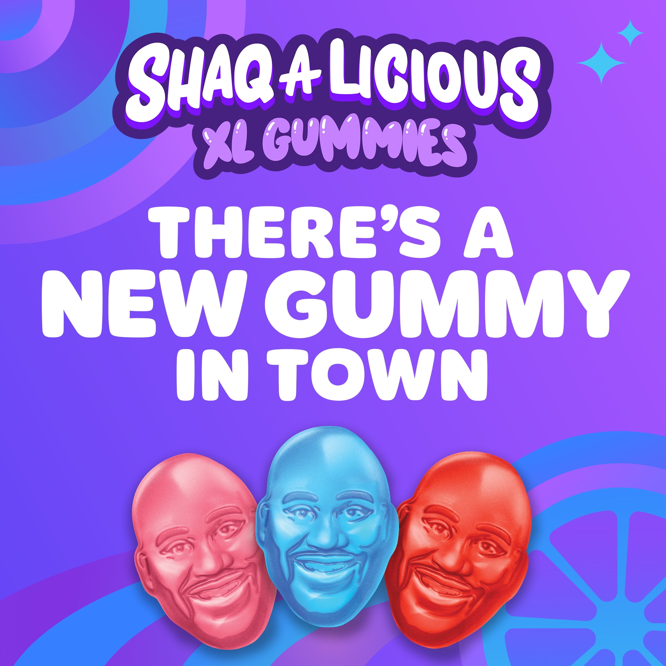 Shaq-A-Licious XL Gummies Original Flavor Chewy Gummy Candy, Bag 6.2 oz