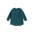 thumbnail image 2 of Musuos Baby Knit Romper, 3 6  9 12 24M Long Sleeve Crew Neck Solid Fall Winter Bodysuit for Girls Boys, 2 of 9