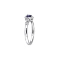 thumbnail image 2 of 2/5 Carat (Ctw) Lab-Created Blue & White Sapphire Heart Ring in Sterling Silver for Women, 2 of 6