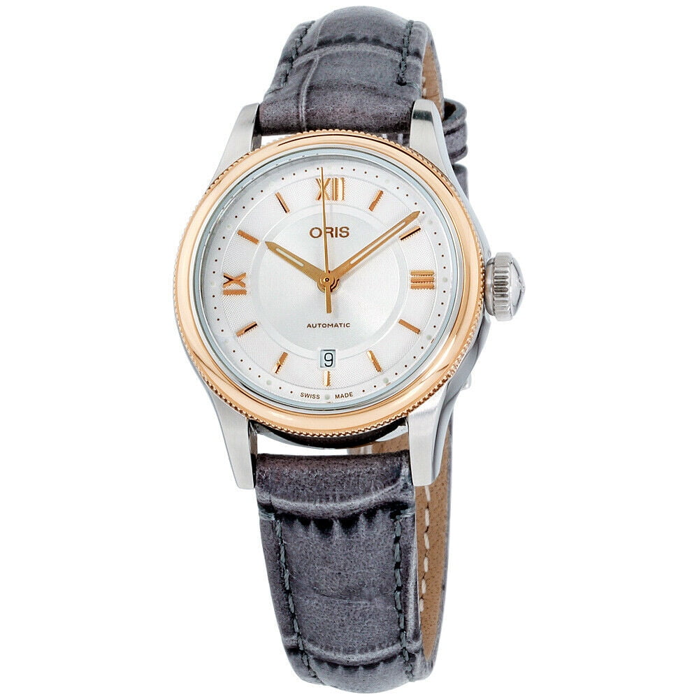 Oris Oris Classic Silver Dial Leather Strap Ladies Watch