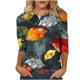 thumbnail image 1 of Mujeres 3/4 Manga Tops Y Blusas de Impresión Cuello Redondo Suéter, Tops de Moda de la Mujer para la Primavera Y el Verano, 1 of 5