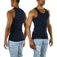 thumbnail image 4 of ToBeInStyle Men's A-Shirt Tank Top Muscle Shirt - Navy - 2X-Large, 4 of 7