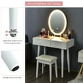 thumbnail image 6 of Costway Vanity Makeup Table Touch Screen 3 Lighting Modes Dressing Table Stool Set White, 6 of 10