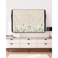 thumbnail image 3 of Outdoor TV Cover 70 to 75 Inch Weatherproof, White Rustic Daisy Floral Waterproof TV Screen Protector for Outside Decor with Zipper and Pocket 68"L x 42"H , Vintage Linen Texture, 3 of 7