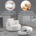 thumbnail image 4 of Lazy Chair with Ottoman,Swivel Chair with Half Moon Storage Ottoman,Round Oversized Swivel Barrel Chair for Living Room,360°Modern Accent Chair with 4 Pillows for Home, 4 of 9
