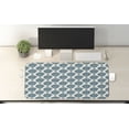 thumbnail image 2 of Oriental Computer Mouse Pad, Floral Theme Hand Drawn Lilies in Bluish Paisley Pattern on Plain Background, Rectangle Non-Slip Rubber Mousepad X-Large, 35" x 15", Dark Teal Ivory, by Ambesonne, 2 of 2