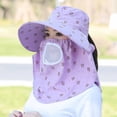 thumbnail image 3 of Yanyanz Sun Hats for Women, Women Summer Sun Hat Adjustable Anti Outdoor Riding Large Hat Sun Visor Protective Hat, Bucket Hats Purple2 One Size, 3 of 3