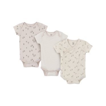 Gerber Gender Neutral Short Sleeve Variety Onesies, 3-Pack, Sizes Newborn - 6/9 Months