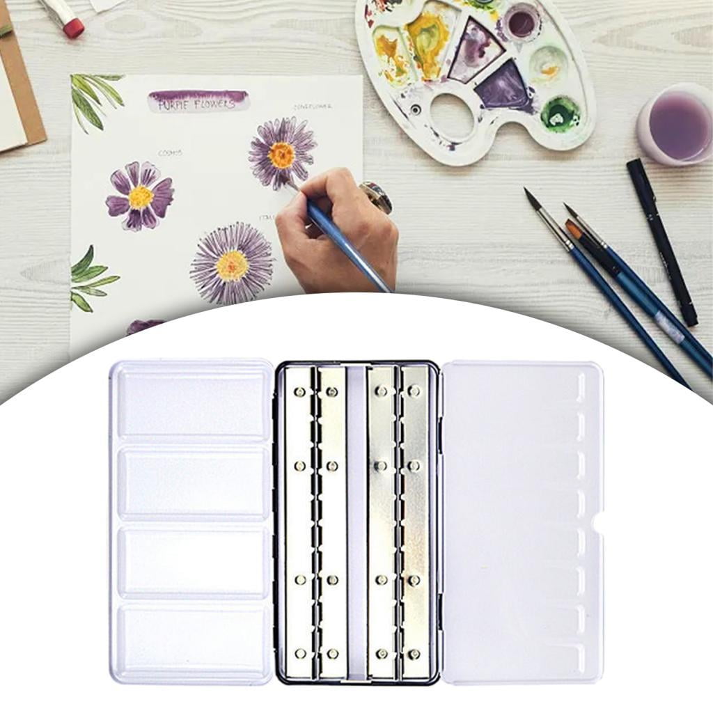 Milageto Empty Watercolor Palette Tin Box Folded Out Palette for Artist Compact DIY Large No Half Pans