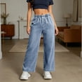 thumbnail image 5 of Qulqfy Baggy Womens Jeans 2026 High Waisted Stretchy Blue Wide Leg Straight Leg Petite Denim Pants XL, 5 of 9