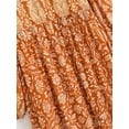 thumbnail image 6 of Vintage Chic Fashion Women Lace-up Tassel Ethnic Brown Floral Print Vocation Beach Bohemian Maxi Dress Boho Dress, 6 of 6
