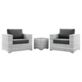 thumbnail image 1 of Side Lounge Chair Table Set, Rattan, Wicker, Grey Gray, Modern Contemporary Urban Design, Outdoor Patio Balcony Cafe Bistro Garden Furniture Hotel Hospitality, 1 of 10