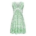 thumbnail image 4 of Drses‌‌ ‌‌‌‌‌‌‌‌‌‌‌‌‌‌‌‌Women's Floral Lace Hollow Cover Up Dress - Boho V Neck Sleeveless Beach Swimsuit Sundress, 4 of 7