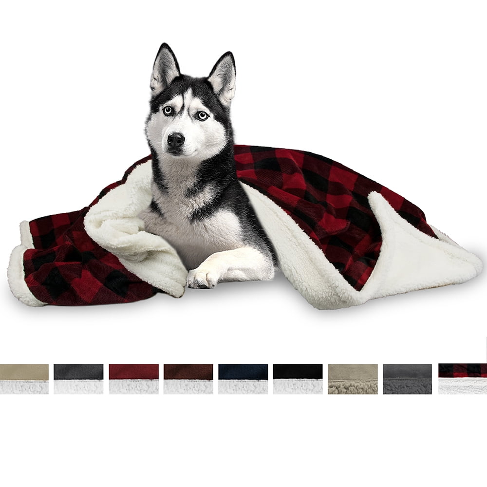 PetAmi Dog Blanket, Sherpa Dog Blanket Plush, Reversible, Warm Pet